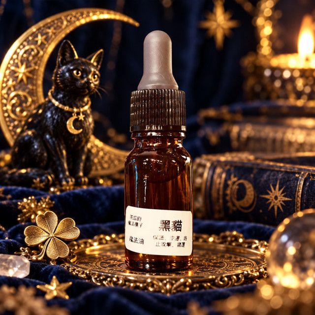 黑貓魔法油 - 擁有幸運與保護的神奇力量