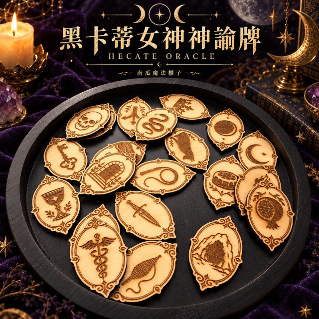 黑卡蒂女神神諭木牌｜21枚木質神諭牌 Hekate Oracle