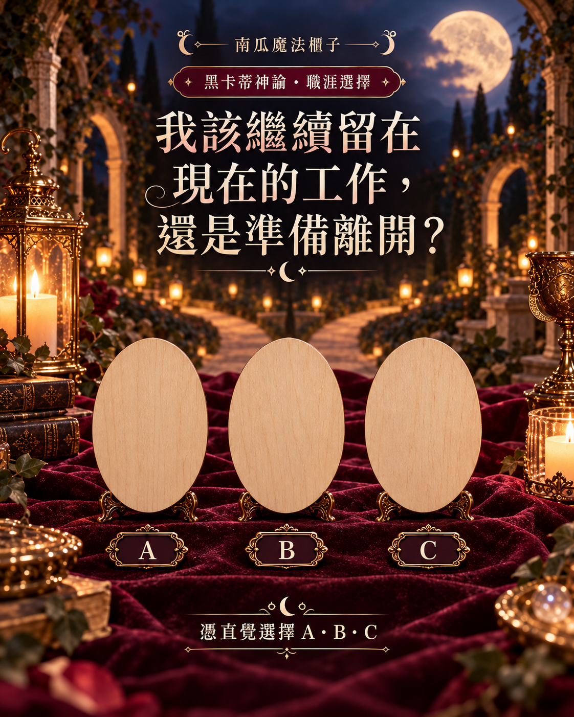 黑卡蒂工作去留占卜，直覺選擇 A、B 或 C
