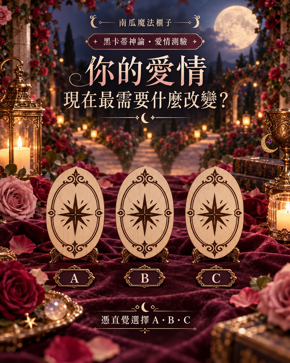 黑卡蒂神諭愛情測驗：你的愛情現在最需要什麼改變，直覺選A、B或C