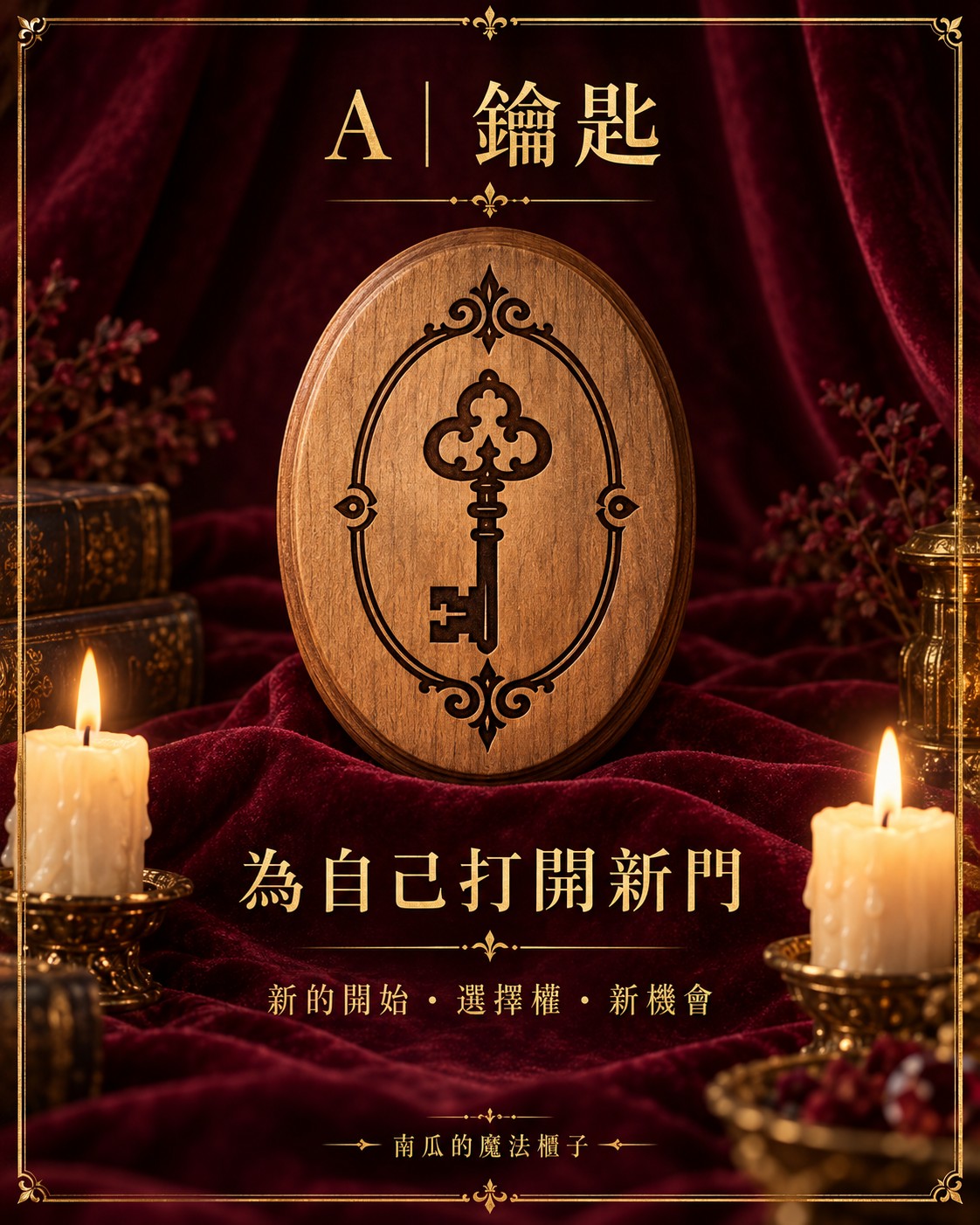 A 鑰匙神諭木牌:為自己打開新門,象徵新的開始、選擇權與新機會