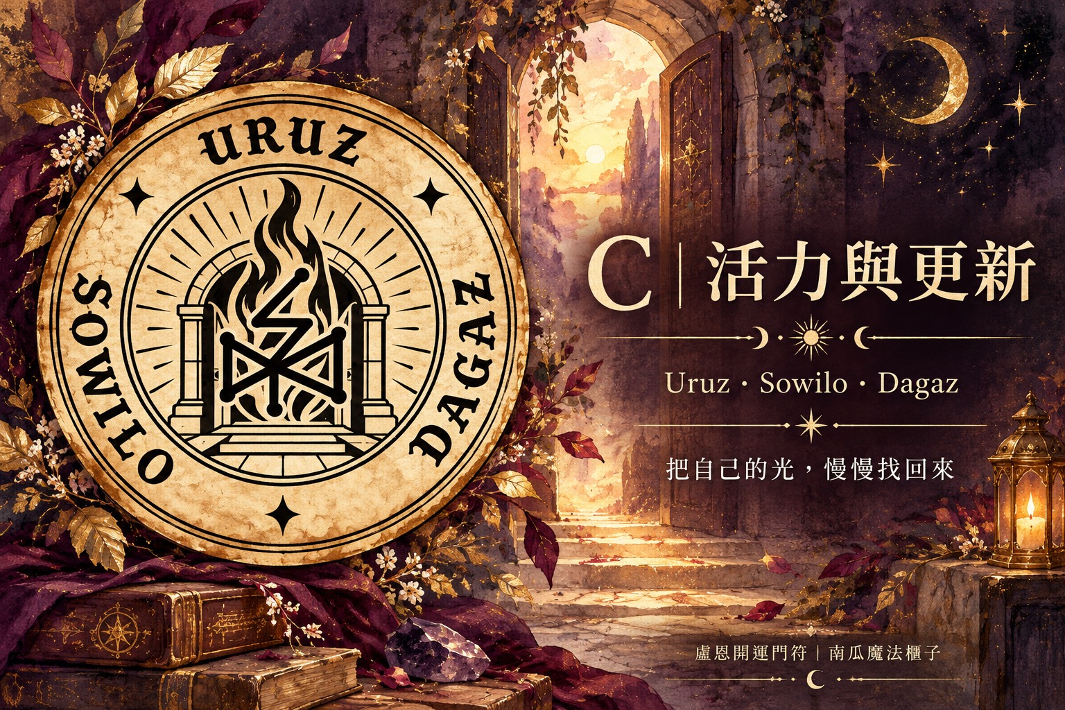 C答案：活力與更新，Uruz・Sowilo・Dagaz盧恩門符