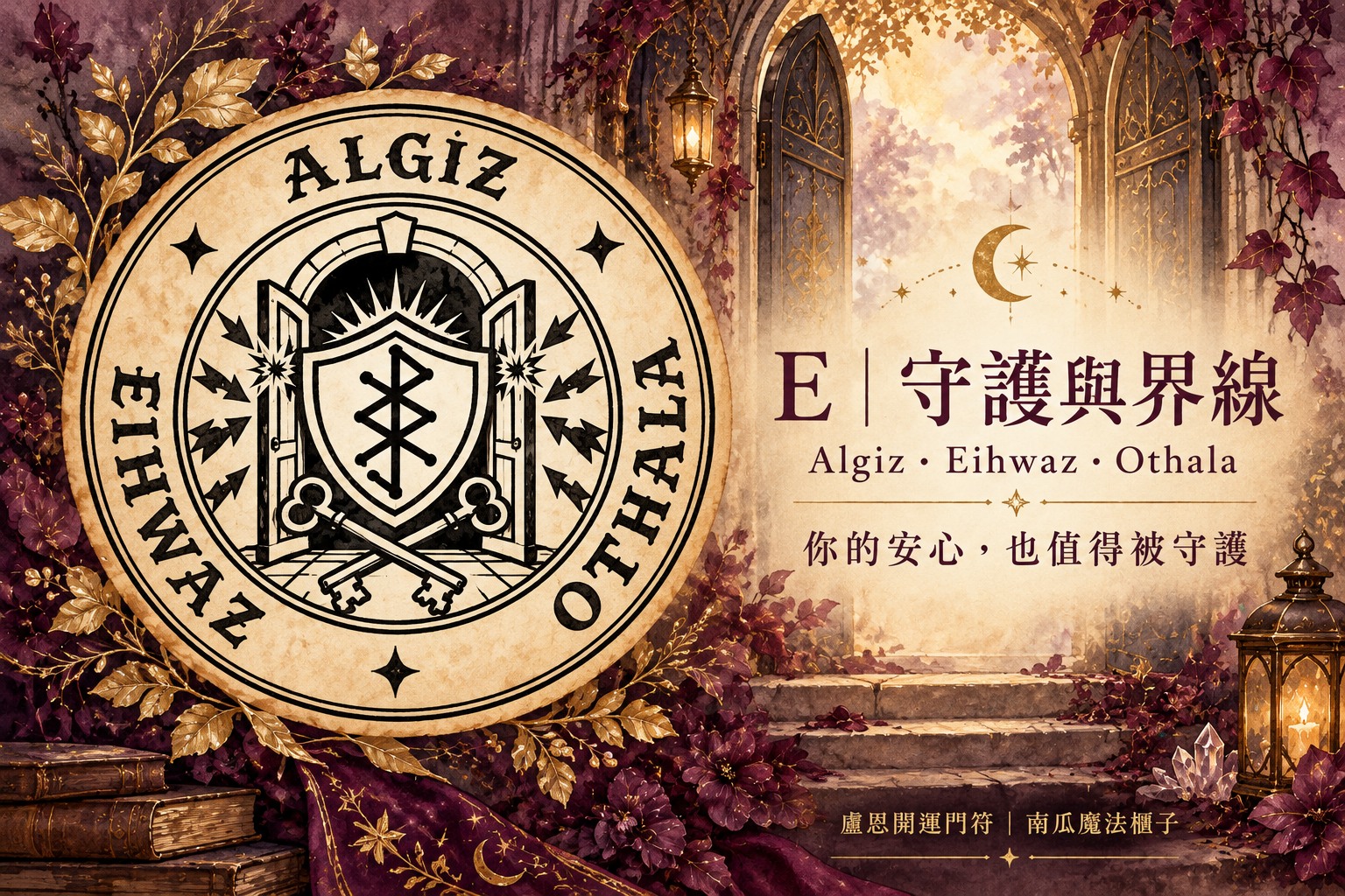 E答案：守護與界線，Algiz・Eihwaz・Othala盧恩門符