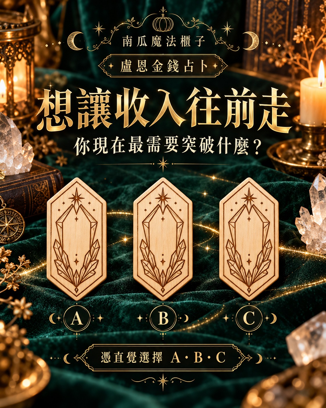 盧恩金錢占卜，想讓收入往前走，你現在最需要突破什麼？直覺選A、B或C